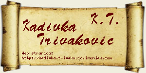 Kadivka Trivaković vizit kartica